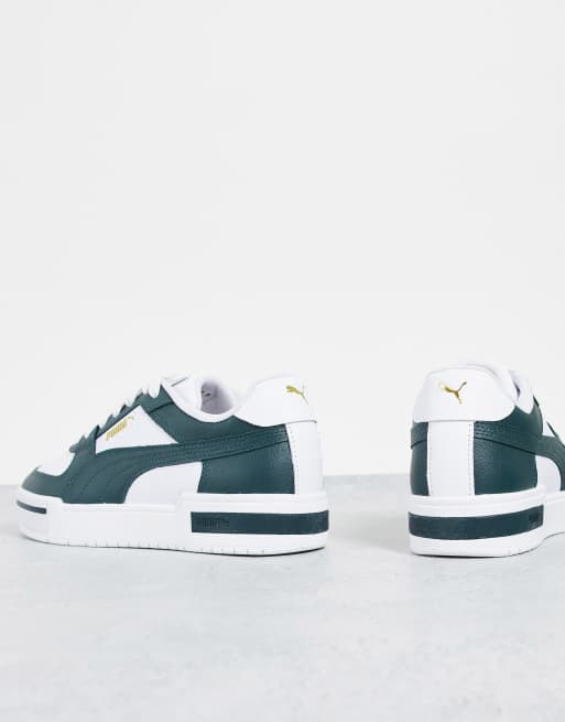 Puma CA Pro sneakers in white and dark green