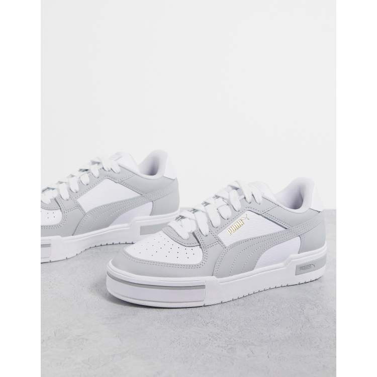 Gray and white store tennis shoes