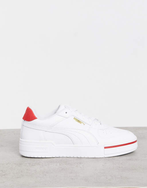 Red white store puma shoes