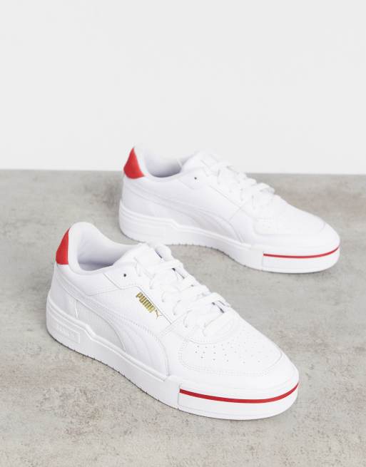 Red white store puma shoes