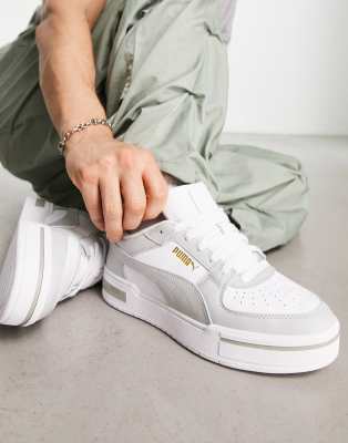 Puma Ca Pro Sneakers In White With Light Gray Detail