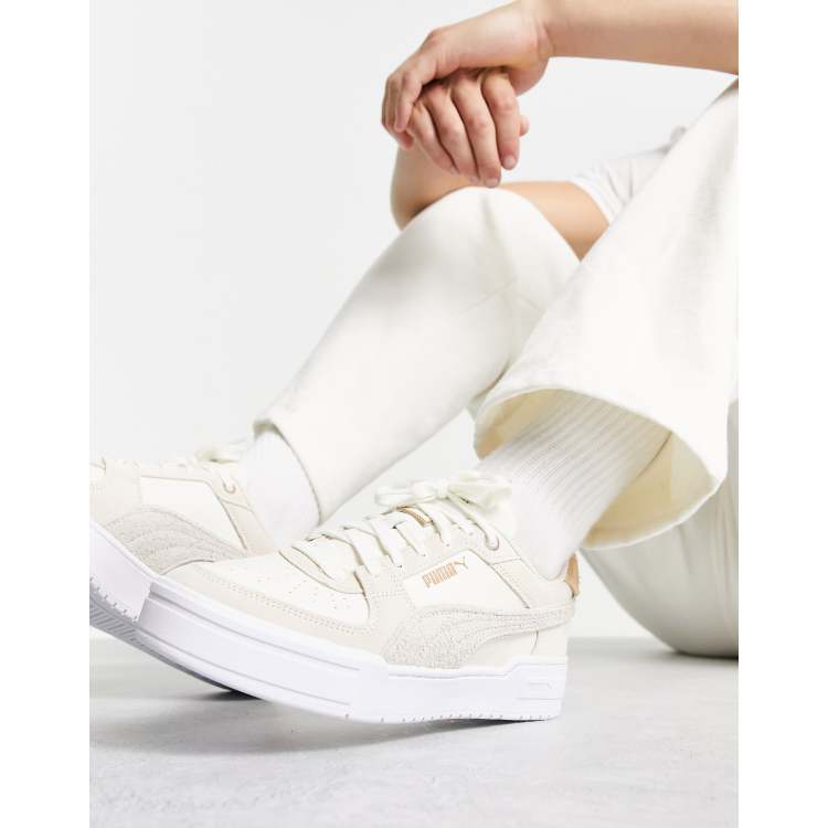 Puma CA Pro suede trainers in off white and brown exclusive to