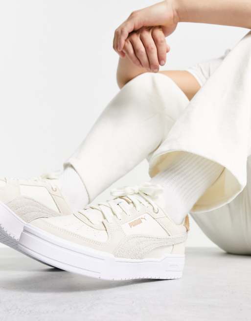 Puma CA Pro suede trainers in off white and brown exclusive to ASOS