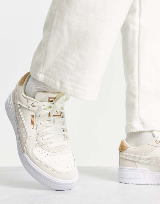 Puma CA Pro suede trainers in off white and brown exclusive to