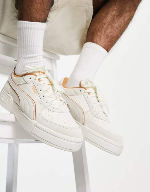 Puma oversized pleated sweatpants in off white - exclusive to ASOS