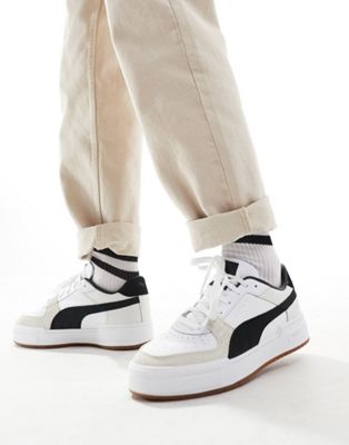 Puma CA Pro trainers in white and black with gum sole