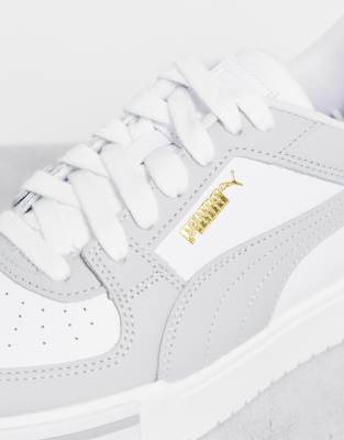 puma grey white shoes