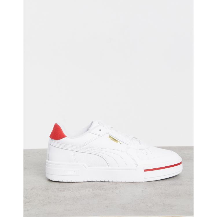 Puma white store with red stripe