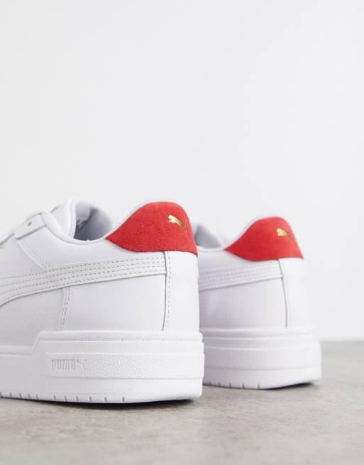 Puma red shop white sneakers