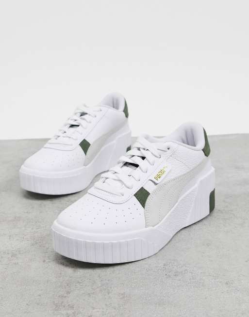 Puma Cali Baskets compens es Blanc et vert ASOS