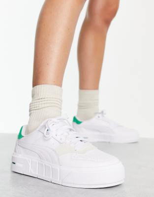 Puma Cali Court Match Sneaker In White/archive Green