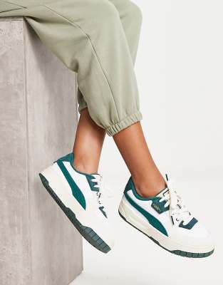 Puma white cheap green shoes