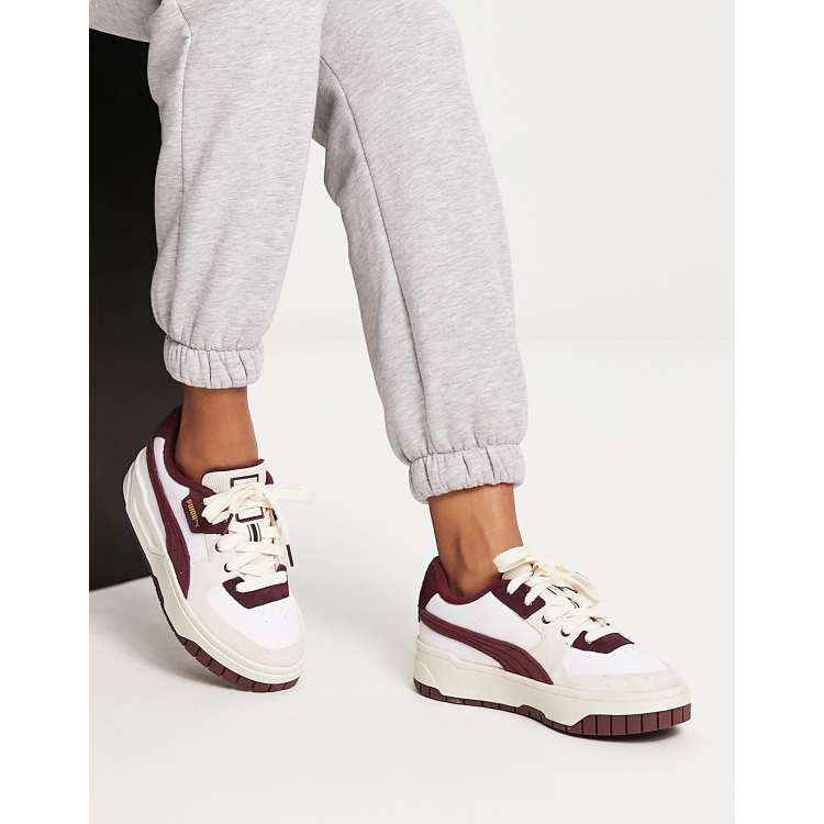 Puma burgundy leather discount trainers