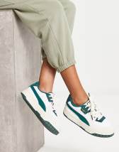 Puma Cali Dream chunky trainers in off white and green