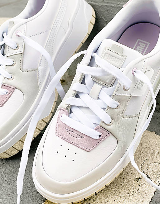 Women Puma Cali Dream chunky trainers in white and pink 