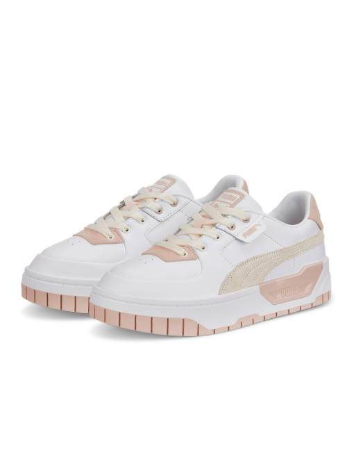 Puma Cali Sport chunky trainers in white and coral, ASOS