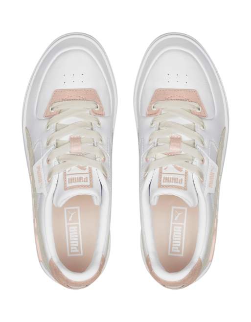 Puma Cali Dream color pop sneakers in white/pink