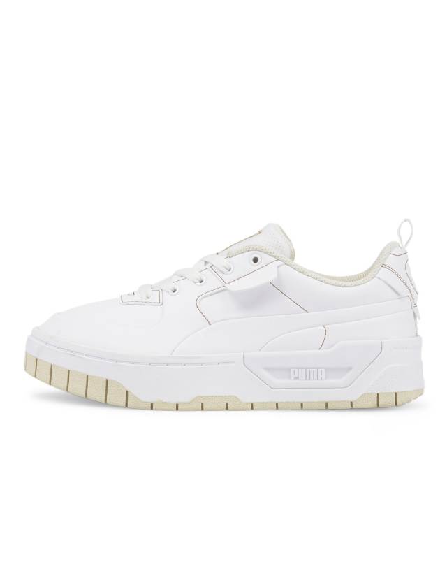 Puma Cali Dream infuse sneakers in white with beige detail