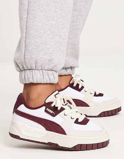 Puma Cali Dream Ivy League sneakers in white and burgundy