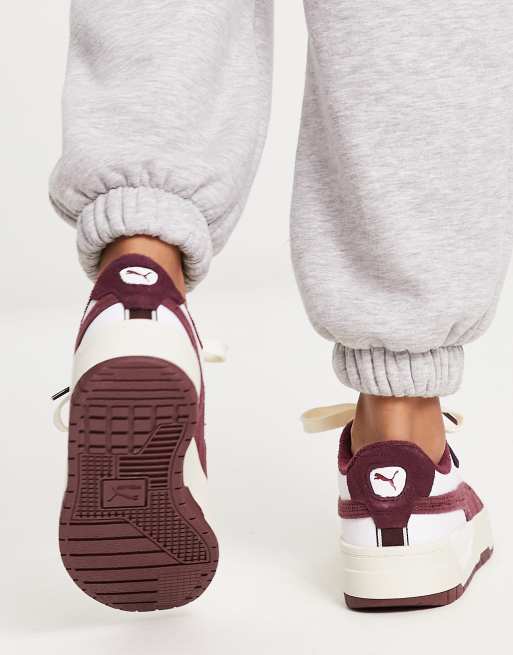 PUMA – Cali Dream – Naturvita och vinröda grova sneakers, 2 av 4