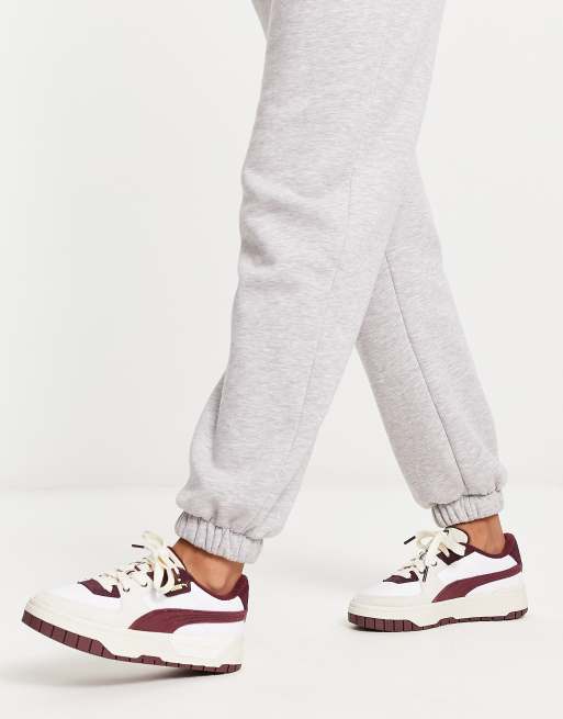 PUMA – Cali Dream – Naturvita och vinröda grova sneakers, 4 av 4