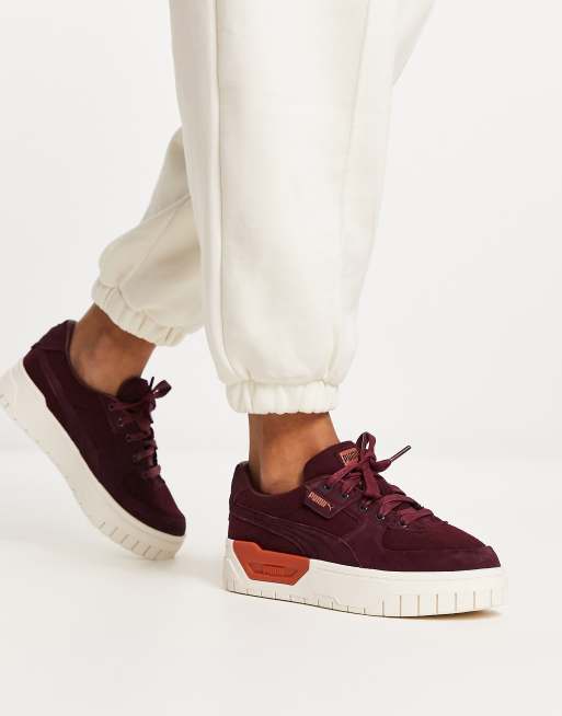 Burgundy and cheap white pumas