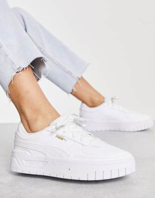 Puma cali shop triple white sneakers