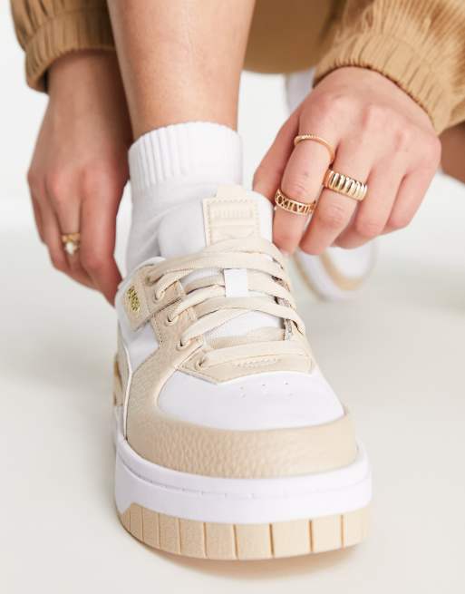 White and sale beige sneakers