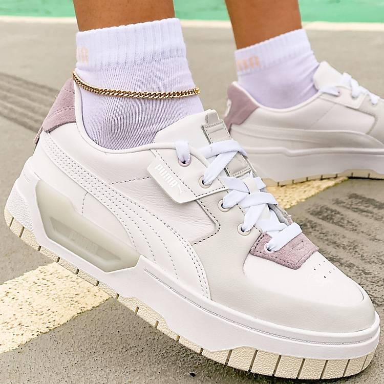 dangerous Exceed component Puma Cali Dream sneakers in white and pink | ASOS