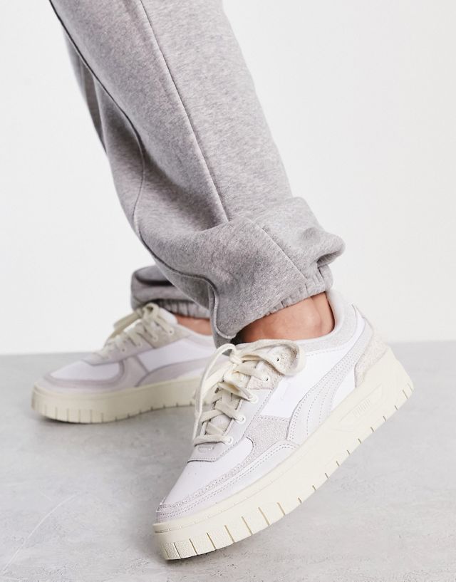 PUMA Cali Dream textured neutral sneakers in white