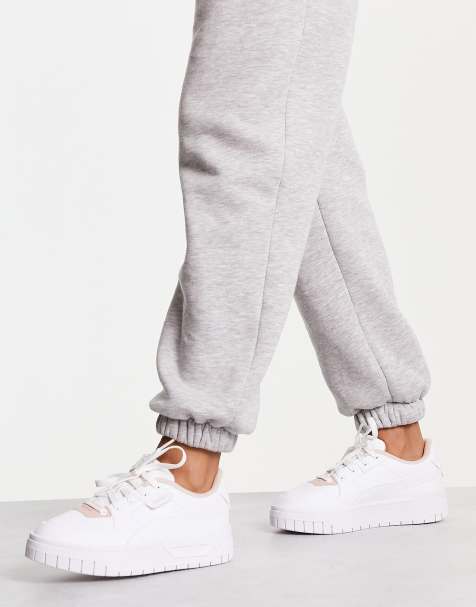 Puma Cali Sport chunky trainers in white and coral, ASOS