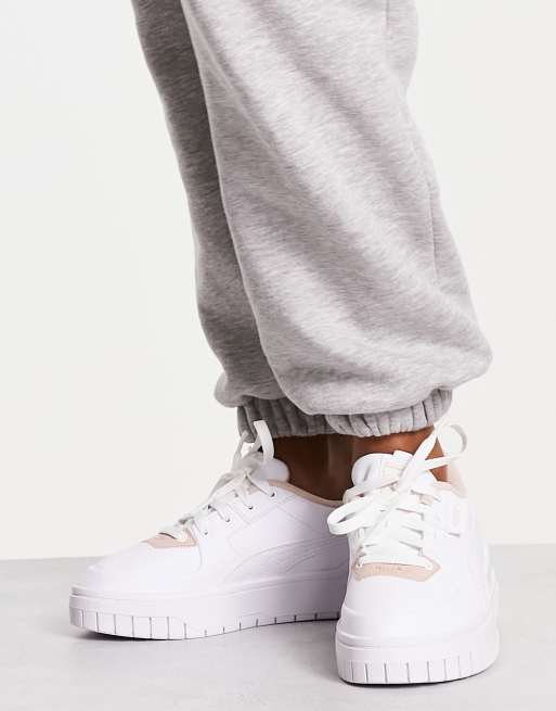 Puma cali trainers white best sale and pink