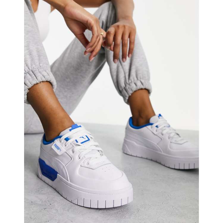 Puma Cali Dream trainers in white and acid blue exclusive to ASOS ASOS