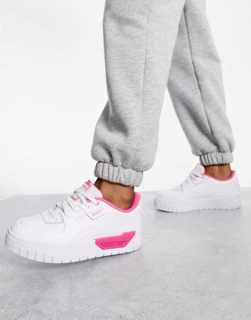 Puma cali white store and pink sneakers