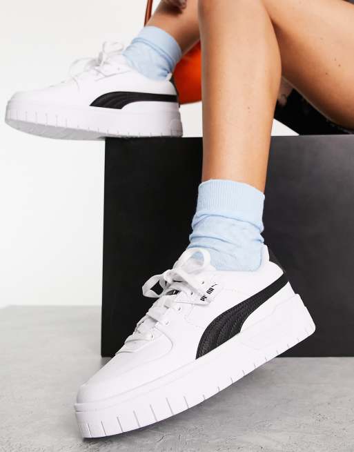 Puma cali trainers white hot sale black