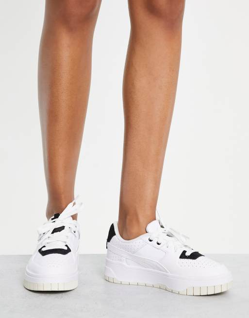 Puma cali white hot sale and black trainers