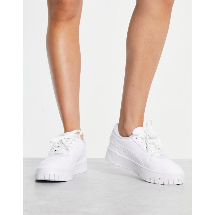 Puma Cali Sport chunky trainers in white and coral, ASOS