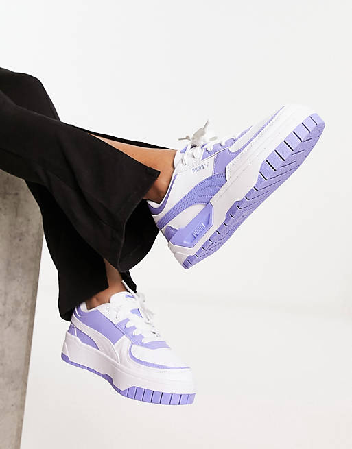 Manoeuvreren Verslagen Onderhandelen PUMA Cali Dream tweak sneakers in white with lavender pop detail | ASOS