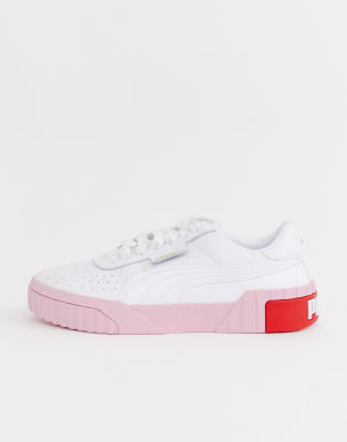 Puma - Cali - Sneakers bianche e rosa | ASOS