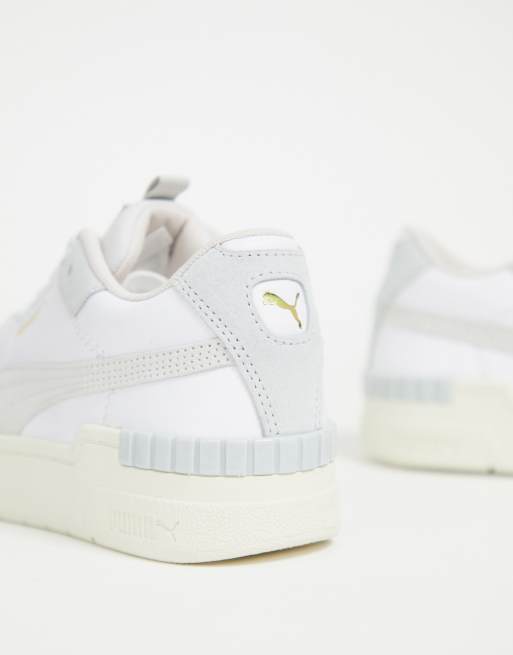 puma cali sport chunky sneakers in white and neutrals