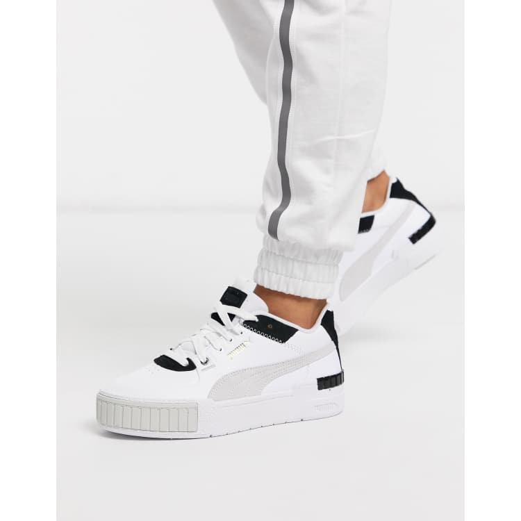 Puma Cali Sport chunky trainers in white and coral, ASOS