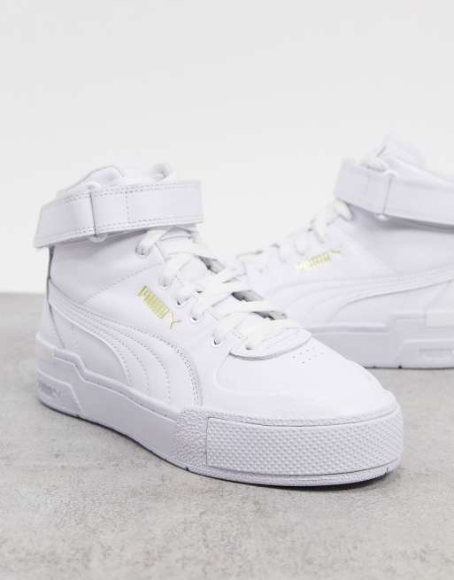 Puma Cali Sport Hi Top sneakers in triple white