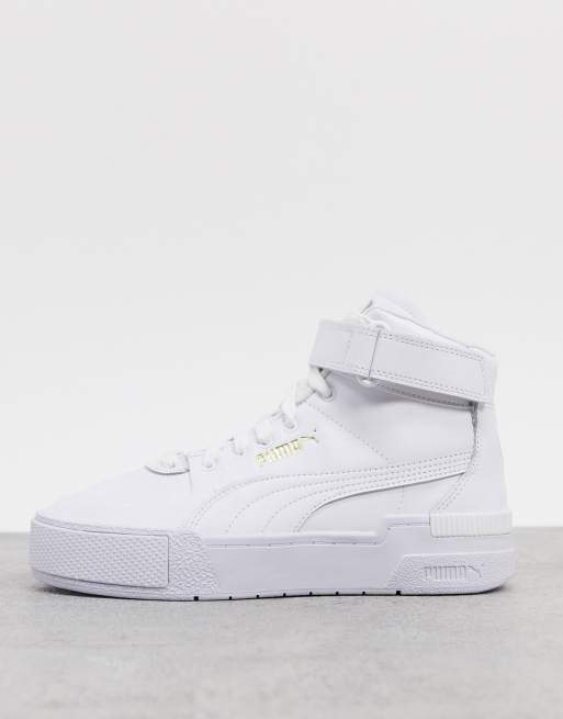 Puma Cali Sport Hi Top sneakers in triple white