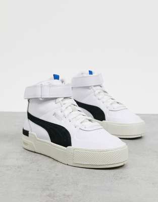 Puma Cali Sport Hi-top Sneakers In White And Black