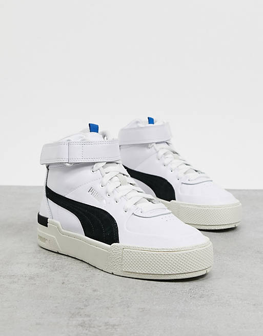 dividend our Oral Puma Cali Sport Hi-top sneakers in white and black | ASOS