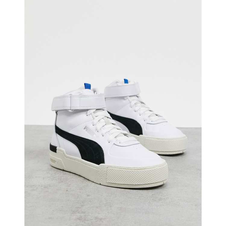 Puma Cali Sport Hi-top sneakers in white and black