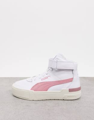 Cali Sport Hi-top sneakers in white and pink