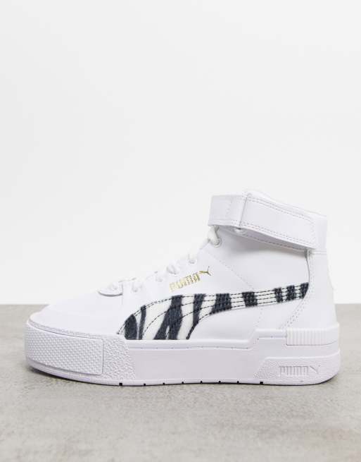 Puma Cali Sport sneakers in white with cheetah detail - exclusive to ASOS