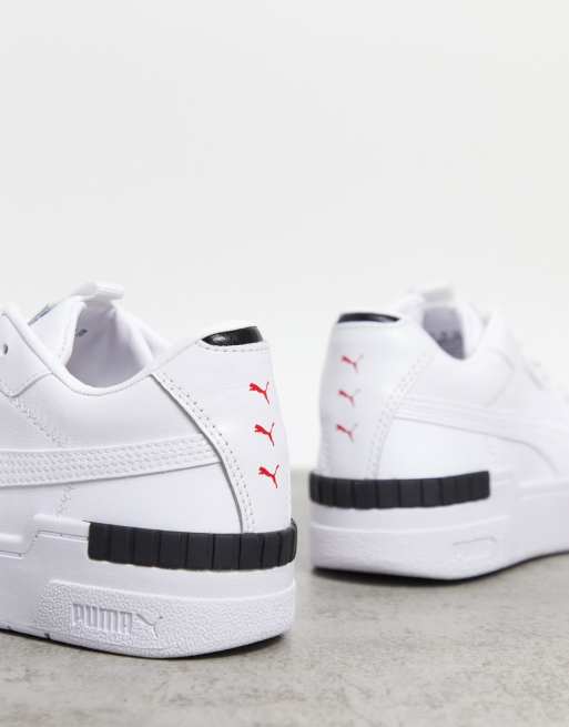 Puma Cali Sport repeat cat sneakers in white and black- exclusive