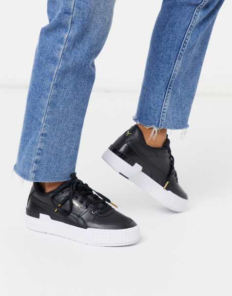 Puma – Cali Sport – Schwarze Sneaker mit dicker Sohle